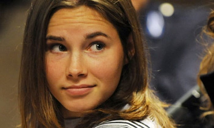 Amanda Knox arrives at her trial for the murder of Meredith Kercher in 2009