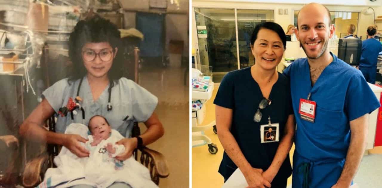 Enfermeira descobre que novo colega é um bebê de quem ela cuidou