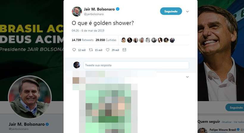 O que é Golden Shower? Pergunta de Bolsonaro no Twitter repercute internacionalmente