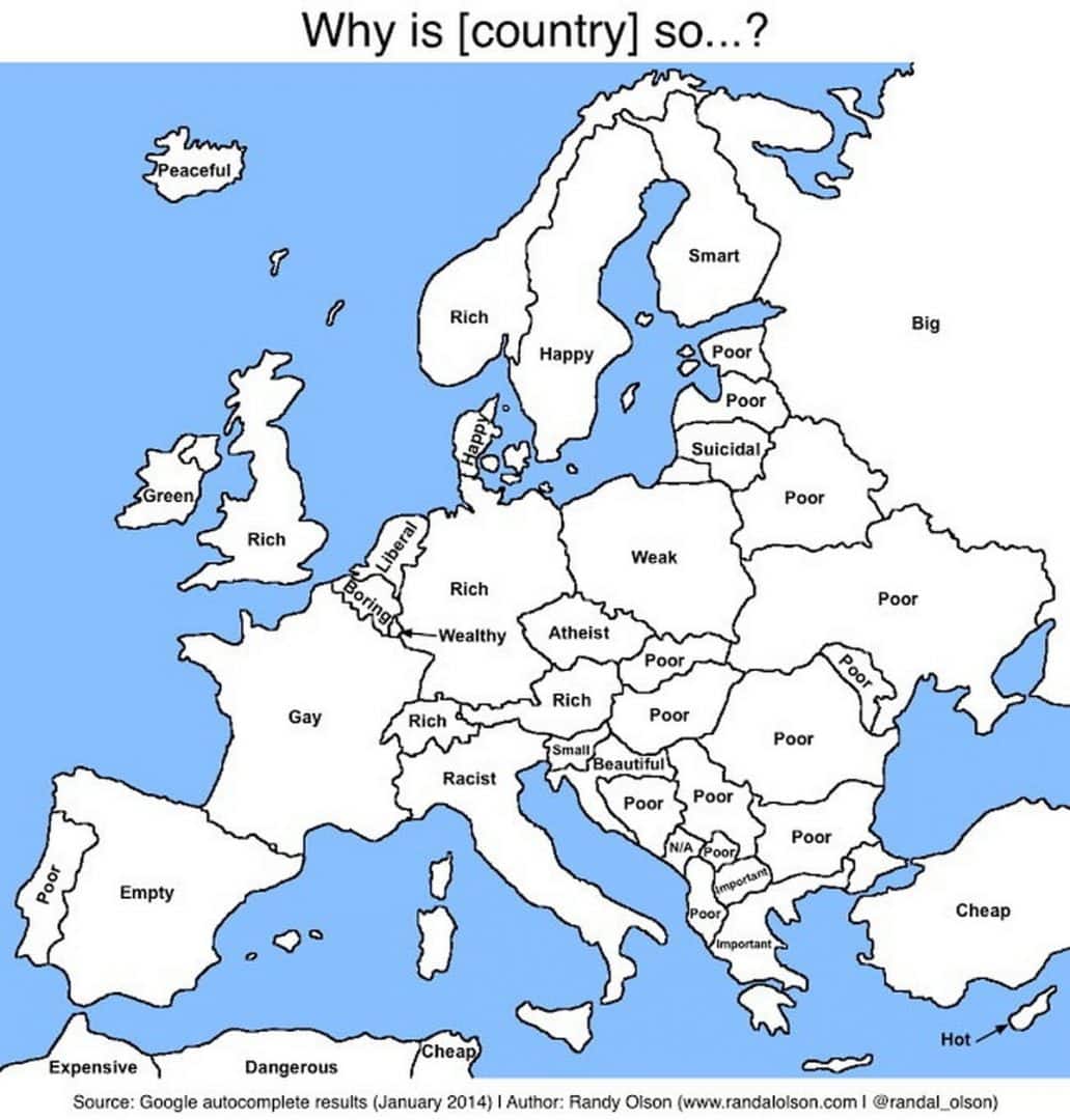 Mapa da Europa com nome de países e cidades - Mapas do Mundo