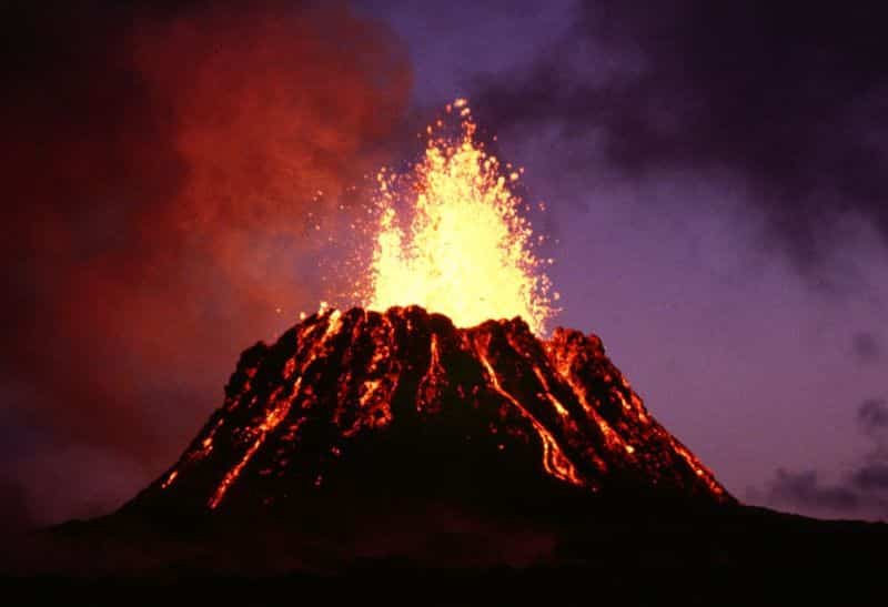 Fotografia de um vulcão