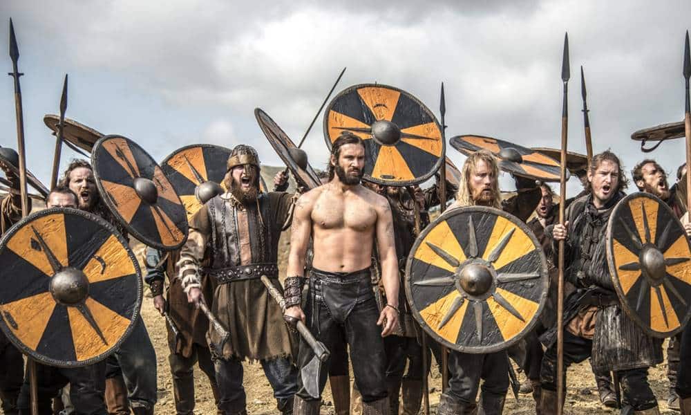 Vikings Batalha. Bárbaros Armados Se Chocam, Guerreiros