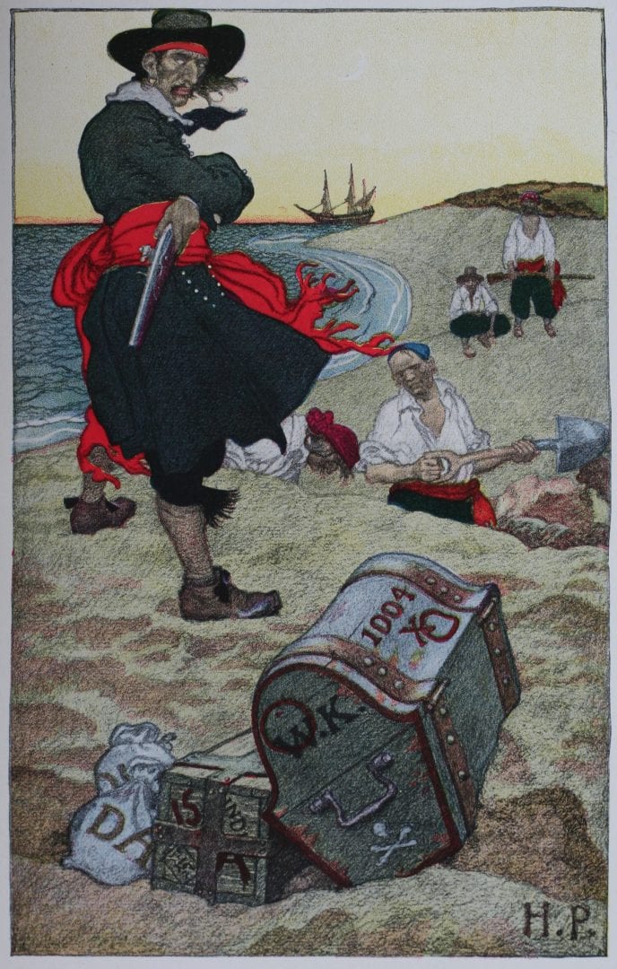 Ilustração dos piratas em ação