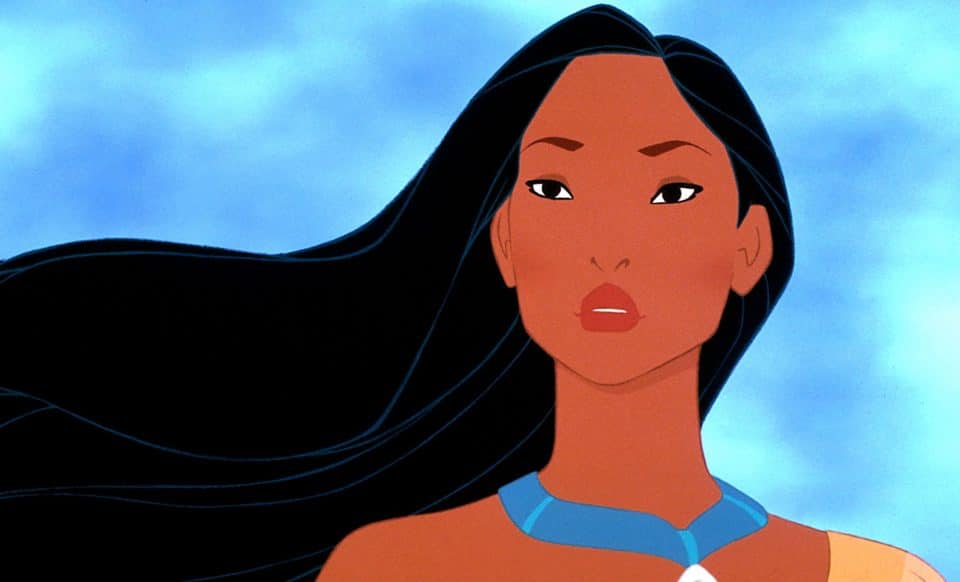Imagem do rosto da Pocahontas princesa indígena da Disney