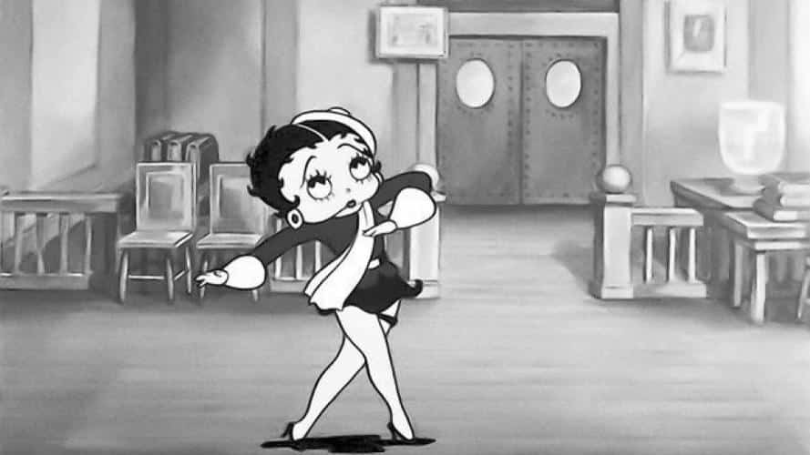 Cena do desenho animado antigo da Betty Boop