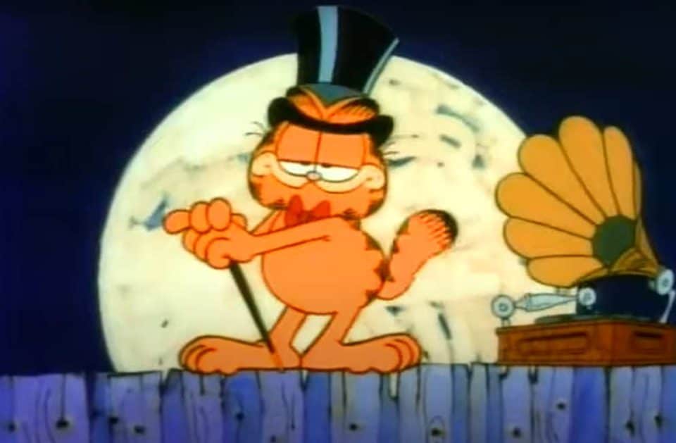 Cena do desenho animado antigo do Garfield