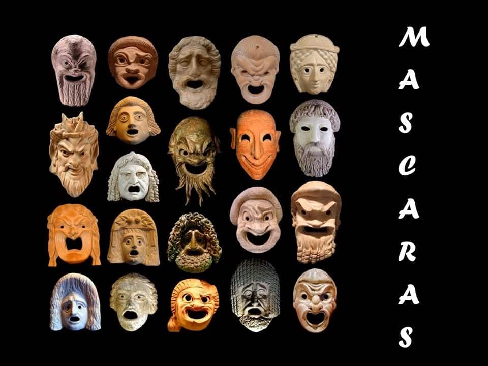 Máscaras de teatro - Origem, simbolismo e representação no teatro grego