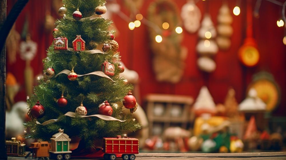 Curiosidades sobre Natal - foto com árvore e enfeites natalinos