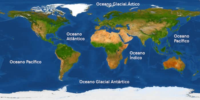 Quantos oceanos existem no planeta terra e quais são eles?