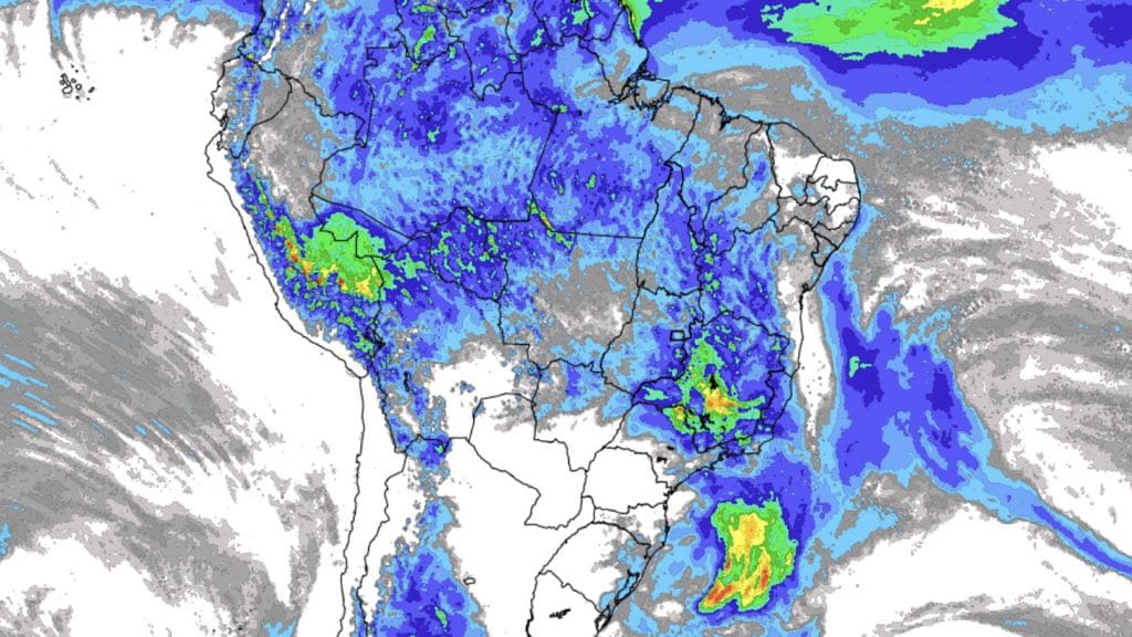 Previsão meteorológica alerta sobre chuvas fortes no Sudeste do Brasil