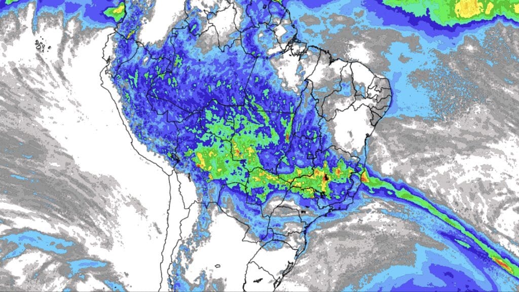 Previsão meteorológica alerta sobre chuvas fortes no Sudeste do Brasil