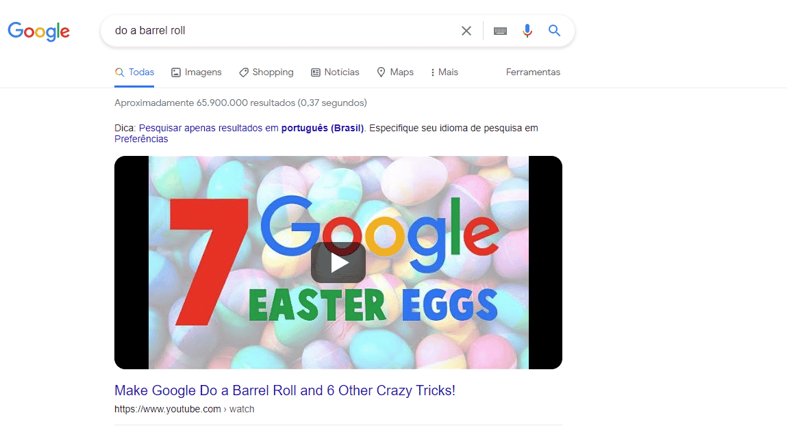 Do a barrel roll 100 times - Google Easter Eggs 